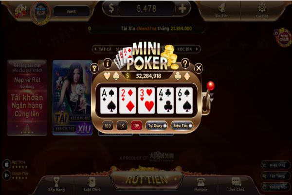Bật mí cách chơi Mini Poker tại SunWin mới nhất từ cao thủ